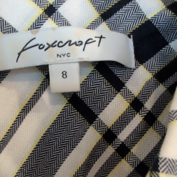 Foxcroft Black, White, and Yellow Plaid Shirt - Picture 2 of 9